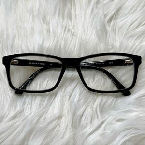 Black Rectangle Plastic Eyeglasses Frames Eyewear Unisex Lenton & Rusty